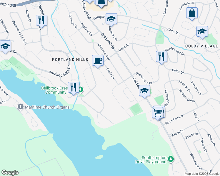map of restaurants, bars, coffee shops, grocery stores, and more near in Dartmouth