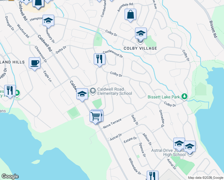 map of restaurants, bars, coffee shops, grocery stores, and more near 44 Flagstone Drive in Dartmouth