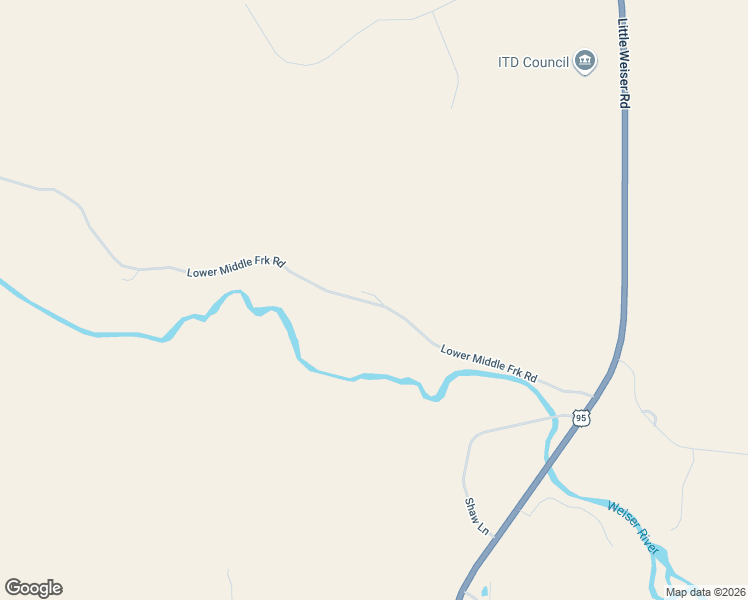 map of restaurants, bars, coffee shops, grocery stores, and more near 2166 Middle Fork Road in Council