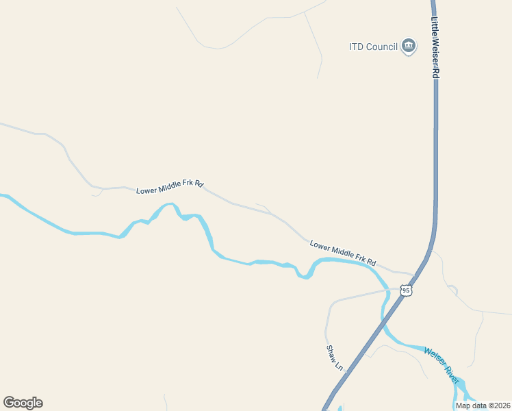 map of restaurants, bars, coffee shops, grocery stores, and more near 2166 Middle Fork Road in Council