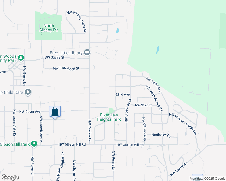 map of restaurants, bars, coffee shops, grocery stores, and more near 2330 Northwest Gale Street in Albany