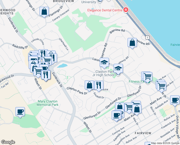 map of restaurants, bars, coffee shops, grocery stores, and more near 34 Hazelholme Drive in Halifax