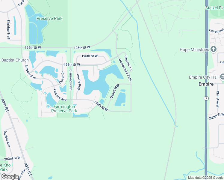 map of restaurants, bars, coffee shops, grocery stores, and more near 19839 Denali Way in Farmington
