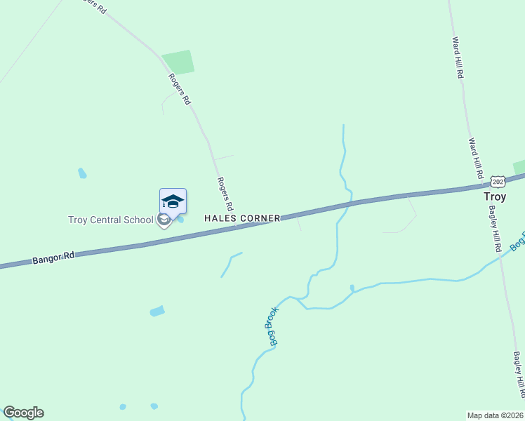 map of restaurants, bars, coffee shops, grocery stores, and more near 665 Bangor Road in Troy