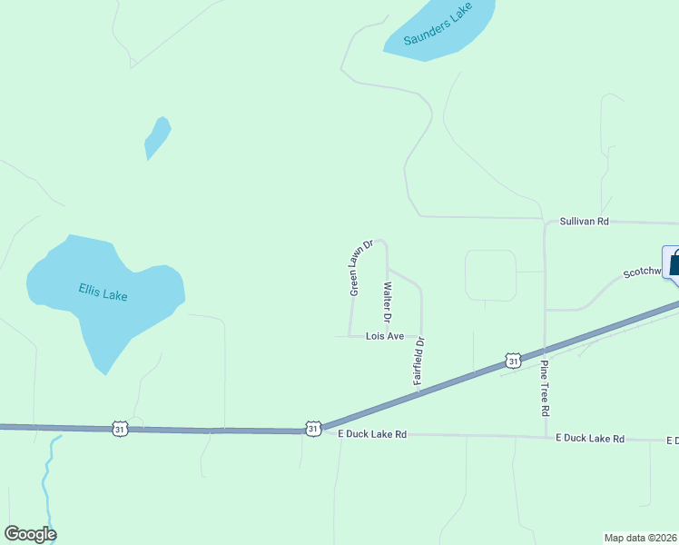 map of restaurants, bars, coffee shops, grocery stores, and more near 1500-1798 Green Lawn Drive in Grand Traverse