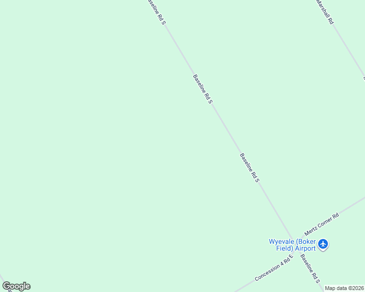 map of restaurants, bars, coffee shops, grocery stores, and more near Baseline Road South in Simcoe County