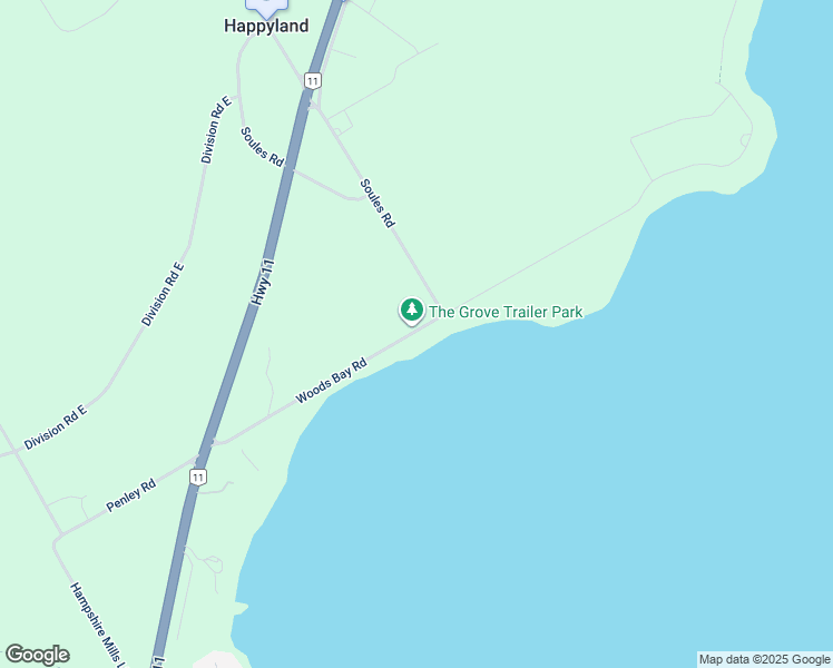 map of restaurants, bars, coffee shops, grocery stores, and more near 1947 Woods Bay Road in Orillia