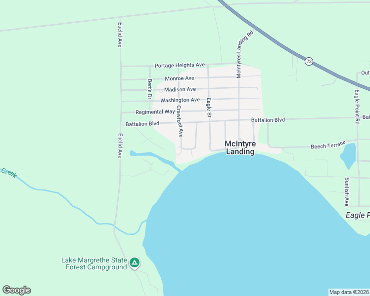 map of restaurants, bars, coffee shops, grocery stores, and more near 1201 Crawford Avenue in Grayling