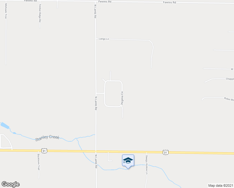 map of restaurants, bars, coffee shops, grocery stores, and more near 18082 Virginia Circle in Interlochen