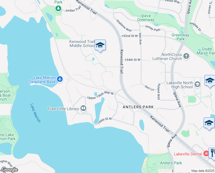map of restaurants, bars, coffee shops, grocery stores, and more near 19630 Jasper Terrace in Lakeville