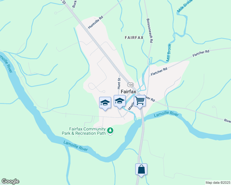 map of restaurants, bars, coffee shops, grocery stores, and more near 27 Hunt Street in Fairfax
