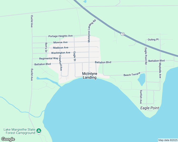 map of restaurants, bars, coffee shops, grocery stores, and more near 10068 Portage Lake Drive in Grayling