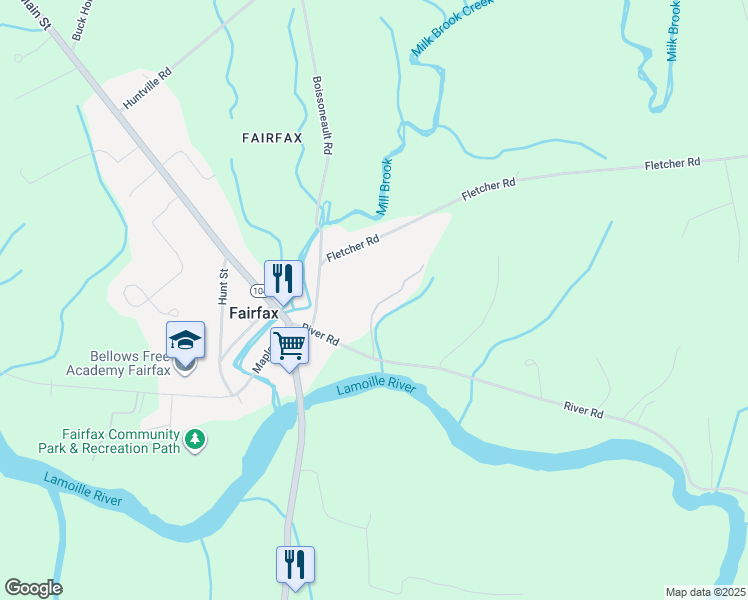 map of restaurants, bars, coffee shops, grocery stores, and more near 67 Butler Road in Fairfax