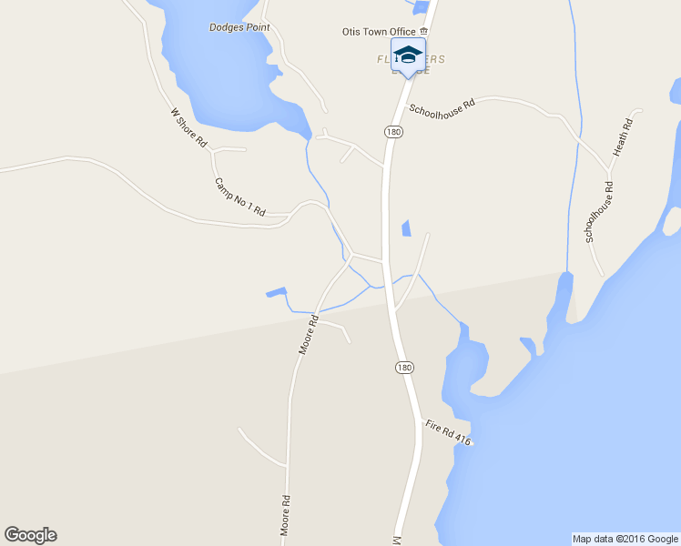 map of restaurants, bars, coffee shops, grocery stores, and more near Old Ellsworth Road in Otis