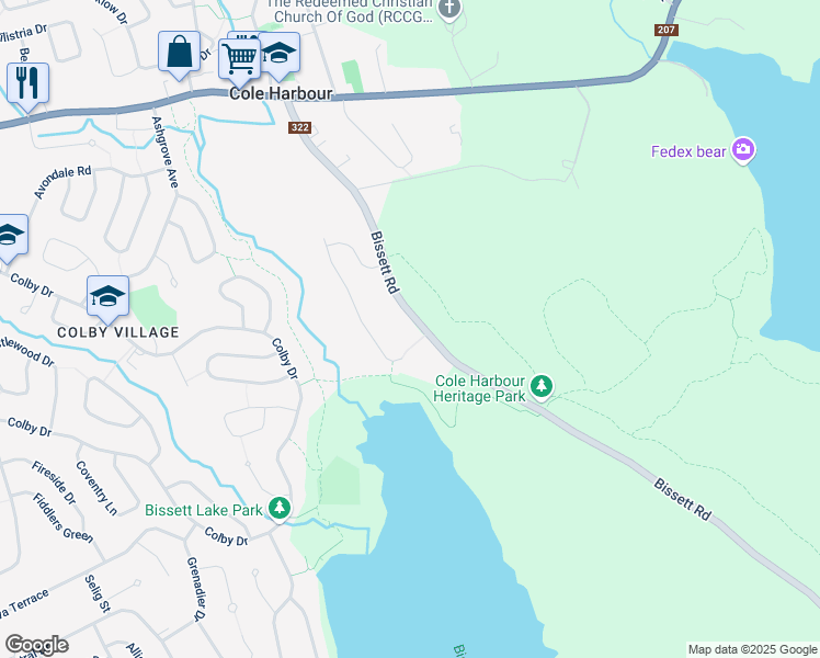 map of restaurants, bars, coffee shops, grocery stores, and more near 197 Cole Harbour Road in Cole Harbour
