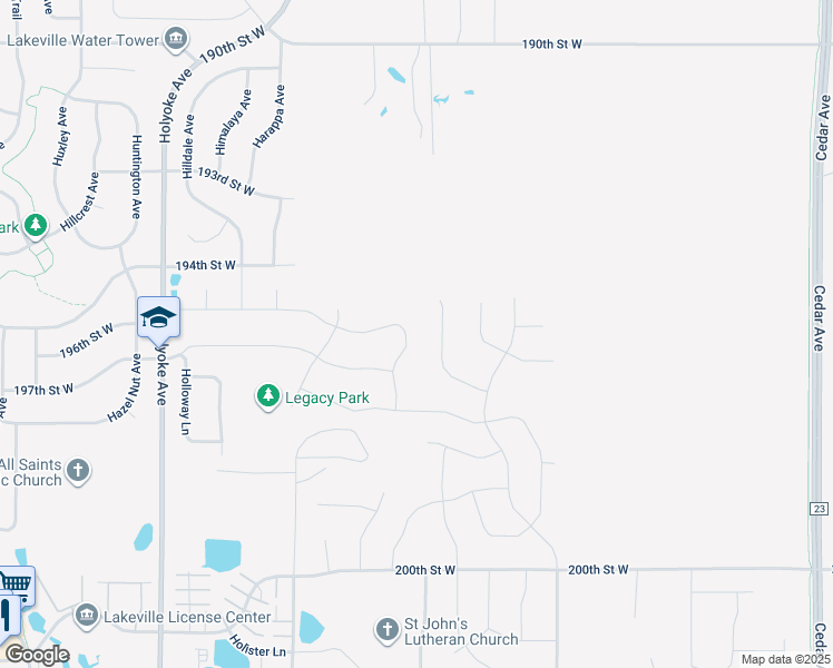 map of restaurants, bars, coffee shops, grocery stores, and more near 19658 Hibbing Way in Lakeville