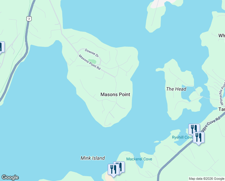 map of restaurants, bars, coffee shops, grocery stores, and more near 341 Masons Point Road in Head of Saint Margarets Bay