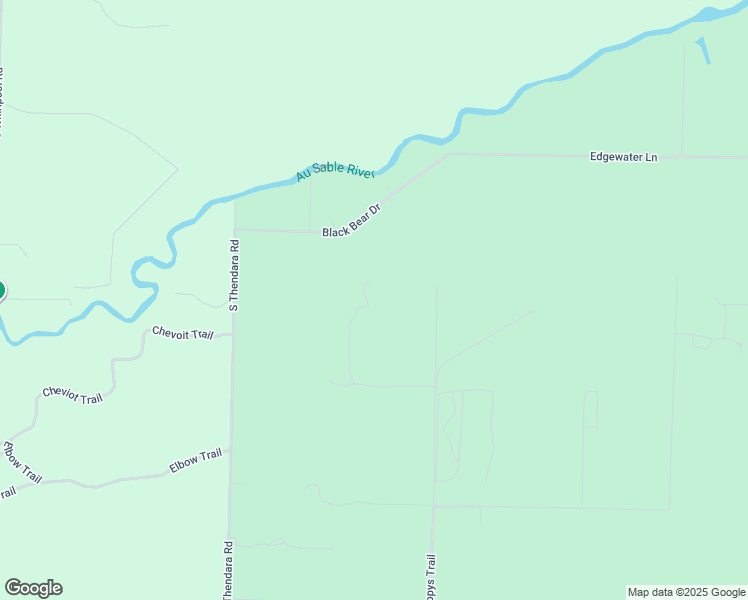 map of restaurants, bars, coffee shops, grocery stores, and more near 1313 Morel Lane in Grayling