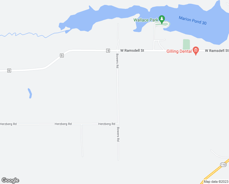 map of restaurants, bars, coffee shops, grocery stores, and more near N11789 Bowers Road in Marion