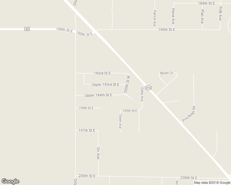 map of restaurants, bars, coffee shops, grocery stores, and more near 15775 Upper 194th Street East in Hastings