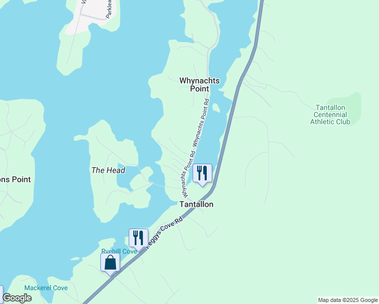 map of restaurants, bars, coffee shops, grocery stores, and more near 84 Whynachts Point Road in Tantallon