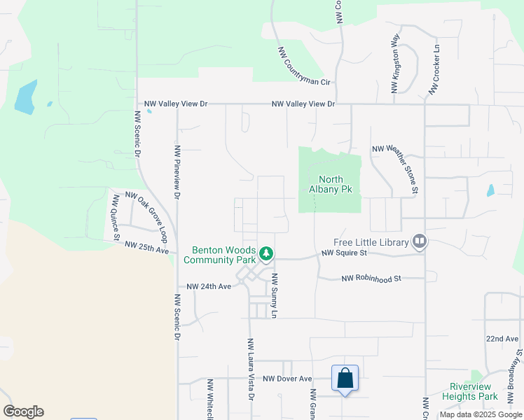 map of restaurants, bars, coffee shops, grocery stores, and more near 2687 Beehollow Lane Northwest in Albany