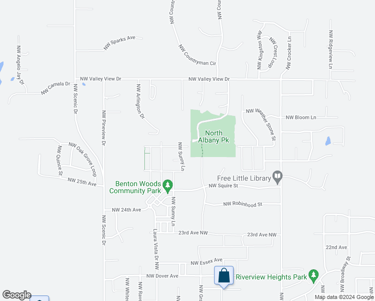 map of restaurants, bars, coffee shops, grocery stores, and more near 2838 Northwest San Pedro Avenue in Albany