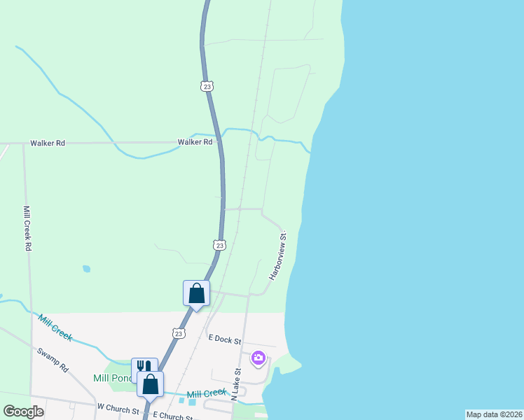 map of restaurants, bars, coffee shops, grocery stores, and more near 262 Harborview Street in Harrisville