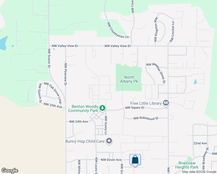 map of restaurants, bars, coffee shops, grocery stores, and more near 2911 Northwest San Pedro Avenue in Albany