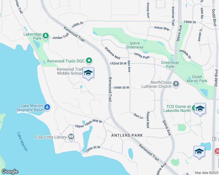 map of restaurants, bars, coffee shops, grocery stores, and more near in Lakeville