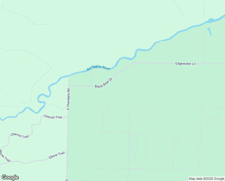 map of restaurants, bars, coffee shops, grocery stores, and more near 214-366 Black Bear Drive in Grayling