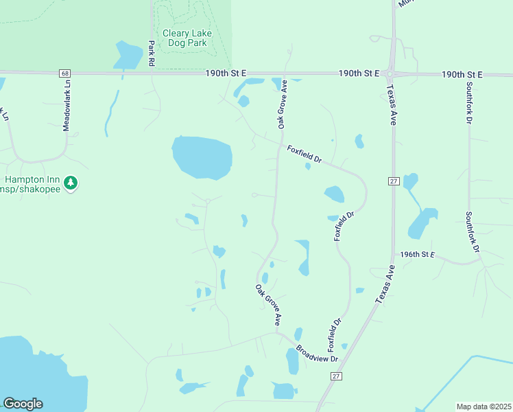 map of restaurants, bars, coffee shops, grocery stores, and more near 6625 Oak Grove Court in Prior Lake