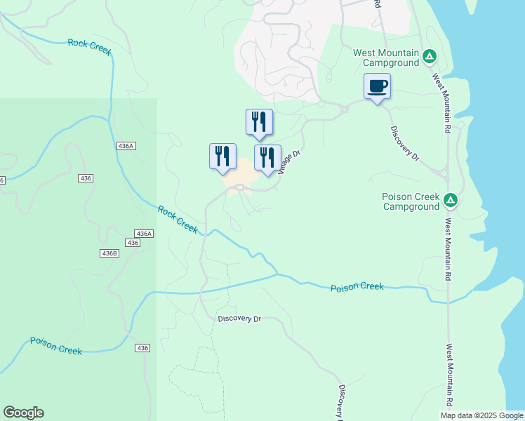 map of restaurants, bars, coffee shops, grocery stores, and more near 72 Arling in Donnelly