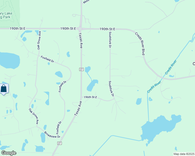 map of restaurants, bars, coffee shops, grocery stores, and more near 19400 Southfork Drive in Prior Lake
