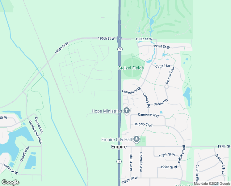 map of restaurants, bars, coffee shops, grocery stores, and more near 3520 194th Street West in Farmington