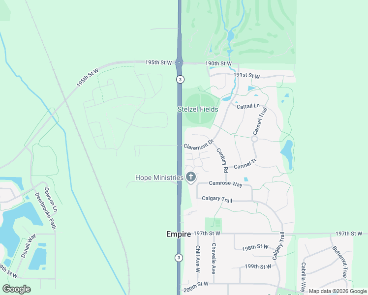 map of restaurants, bars, coffee shops, grocery stores, and more near 3520 194th Street West in Farmington