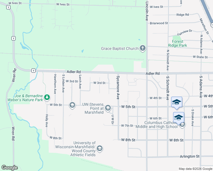 map of restaurants, bars, coffee shops, grocery stores, and more near 305 Magnolia Drive in Marshfield
