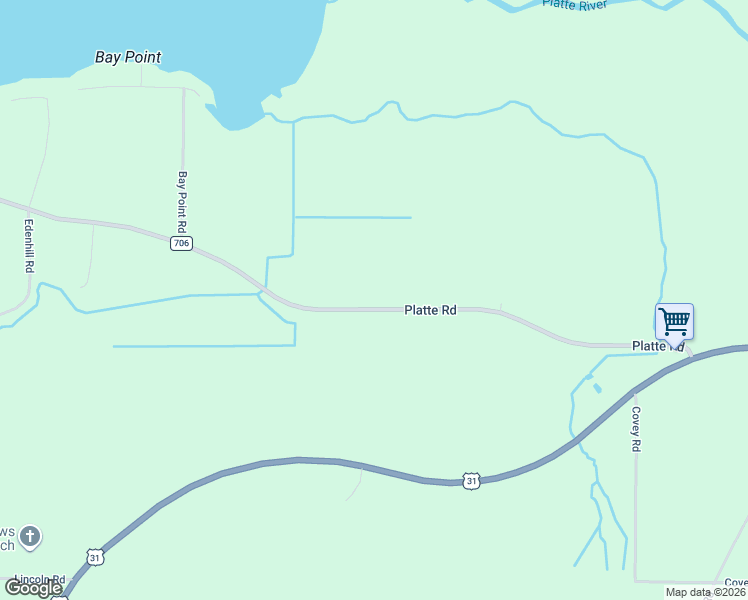 map of restaurants, bars, coffee shops, grocery stores, and more near 8778 Platte Road in Beulah