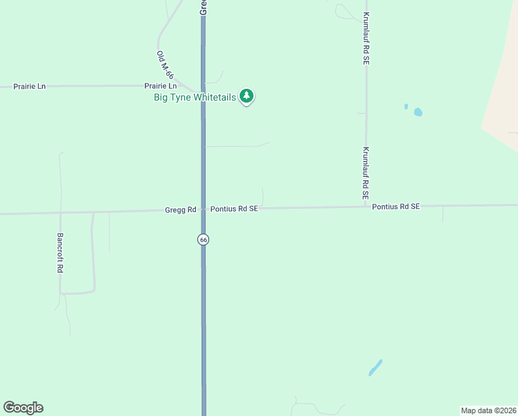 map of restaurants, bars, coffee shops, grocery stores, and more near 159 Pontius Road Southeast in Kalkaska