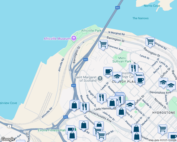 map of restaurants, bars, coffee shops, grocery stores, and more near in 