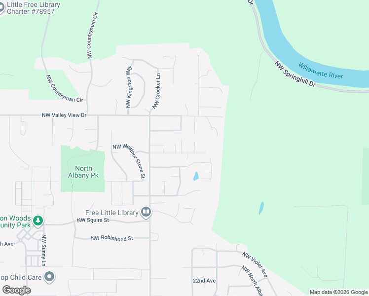 map of restaurants, bars, coffee shops, grocery stores, and more near 1875 Northwest Bloom Lane in Albany