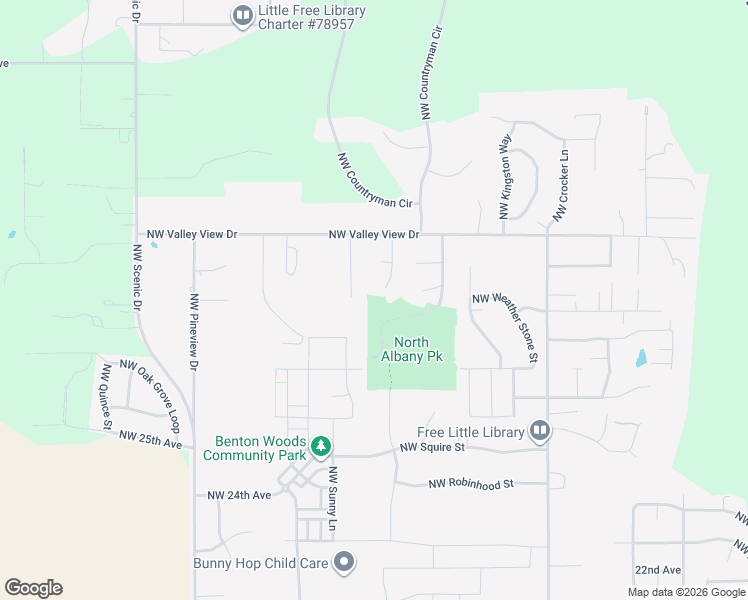 map of restaurants, bars, coffee shops, grocery stores, and more near 2700 Northwest Miller Lane in Albany