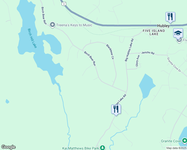 map of restaurants, bars, coffee shops, grocery stores, and more near 539 Birch Bear Run in Halifax