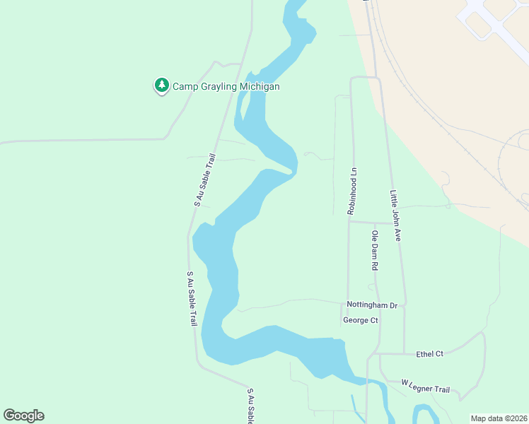 map of restaurants, bars, coffee shops, grocery stores, and more near 6960 Trem Pal Road in Grayling