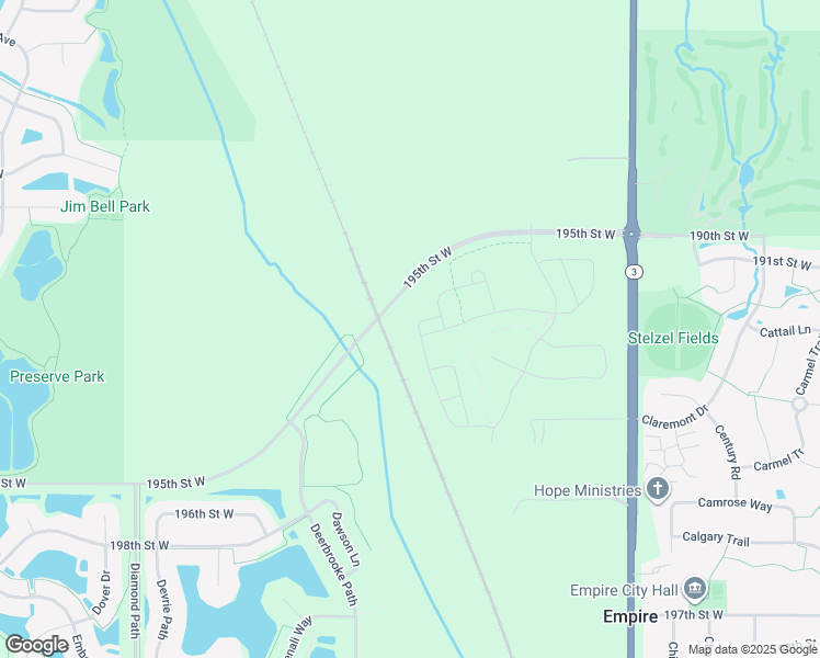 map of restaurants, bars, coffee shops, grocery stores, and more near 195th Street West in Farmington