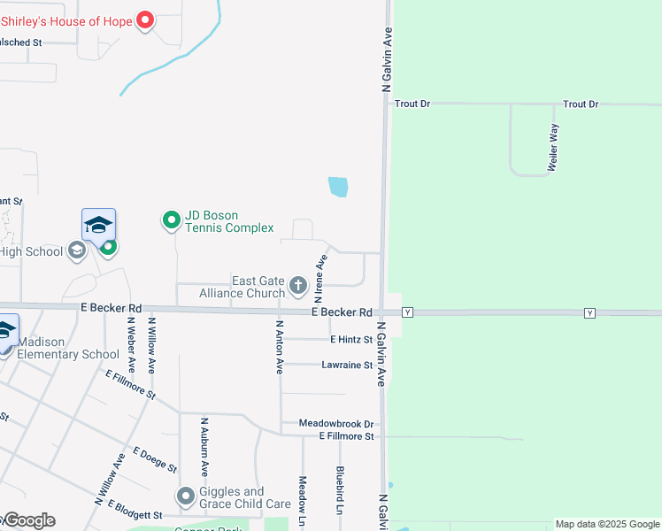 map of restaurants, bars, coffee shops, grocery stores, and more near 911 North Irene Avenue in Marshfield