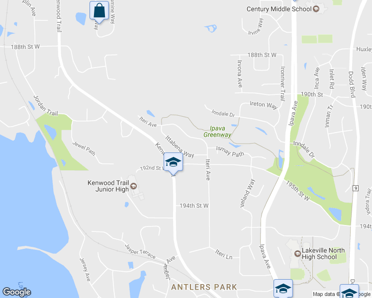 map of restaurants, bars, coffee shops, grocery stores, and more near 19168 Ittabena Way in Lakeville