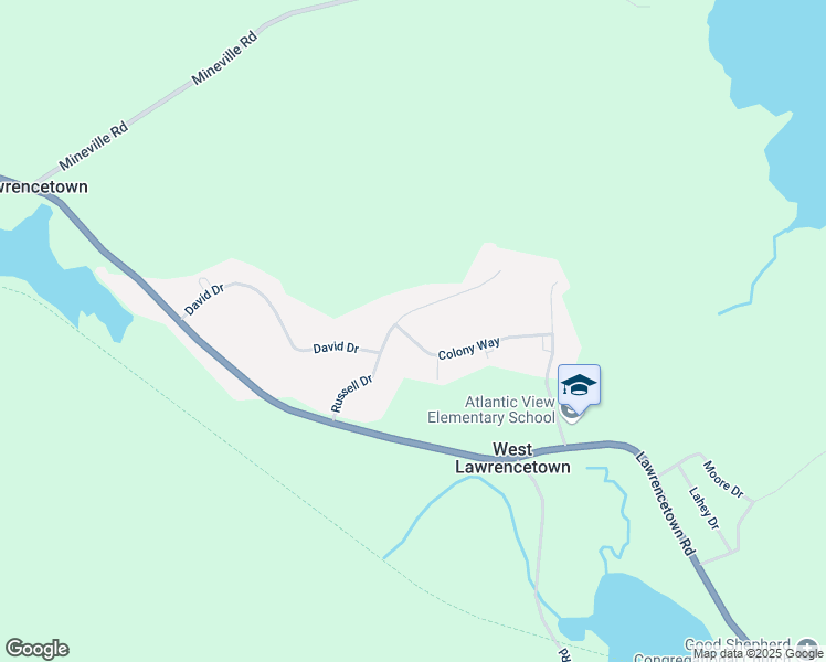map of restaurants, bars, coffee shops, grocery stores, and more near 43 Colony Way in Lawrencetown