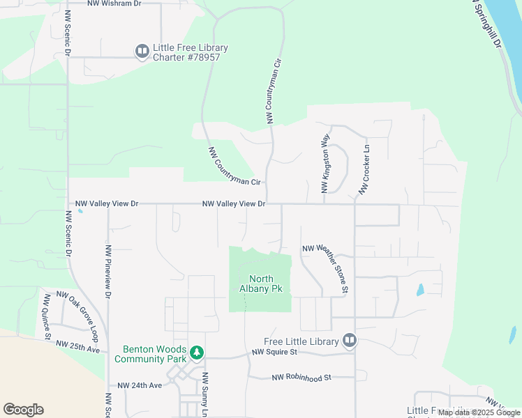 map of restaurants, bars, coffee shops, grocery stores, and more near 2736 Northwest Valley View Drive in Albany