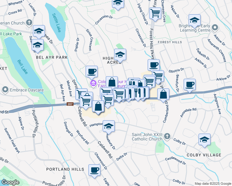 map of restaurants, bars, coffee shops, grocery stores, and more near 945 Cole Harbour Road in Dartmouth